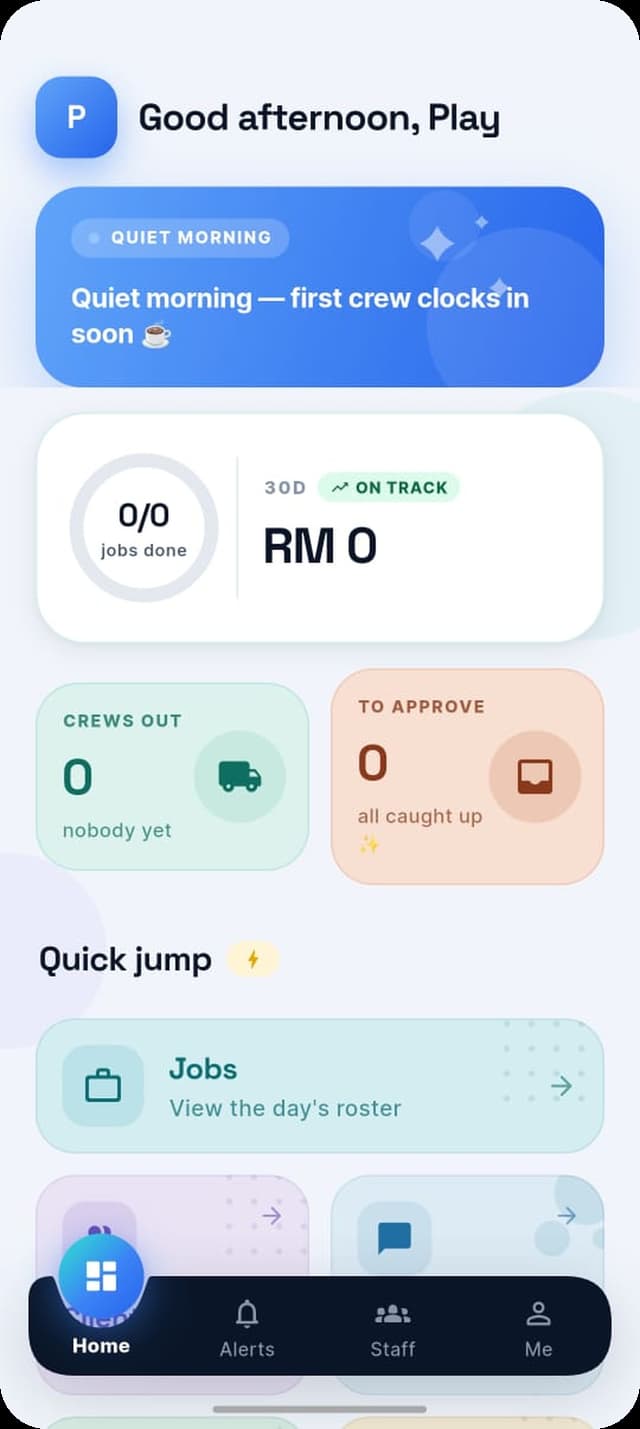 JobToFive home dashboard